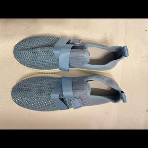 Light Blue studded shoes rubber sole . Slippery new